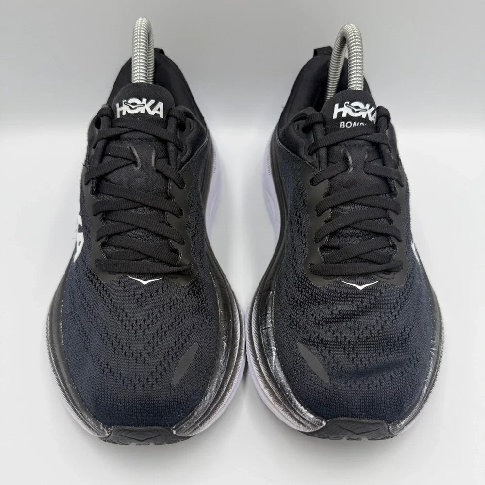Hoka‎ One One Bondi 8 Black White Running Shoes Women's Size 7.5 D Wide Sneakers
